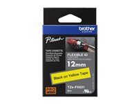 Tape/12mm black on yellow f P-Touch