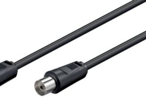 MicroConnect Coax M-F 1.5m Black 75 Ohm