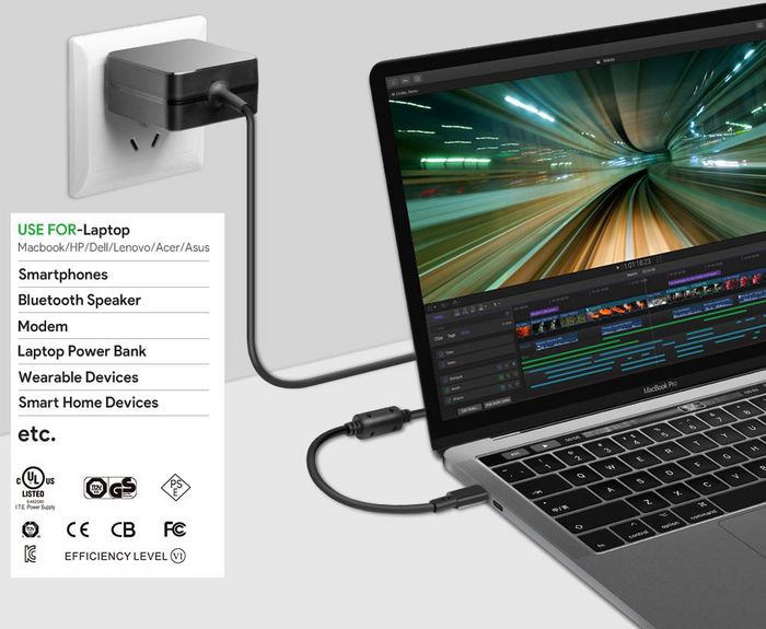 CoreParts USB-C Power Adapter - Bilde 2