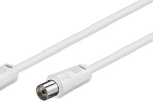 MicroConnect Coax M-F 2.5m White 75 Ohm