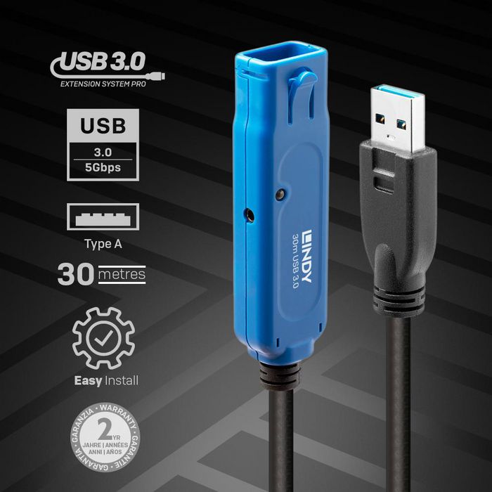 Lindy 30m USB 3.0 Active Extension - Bilde 2