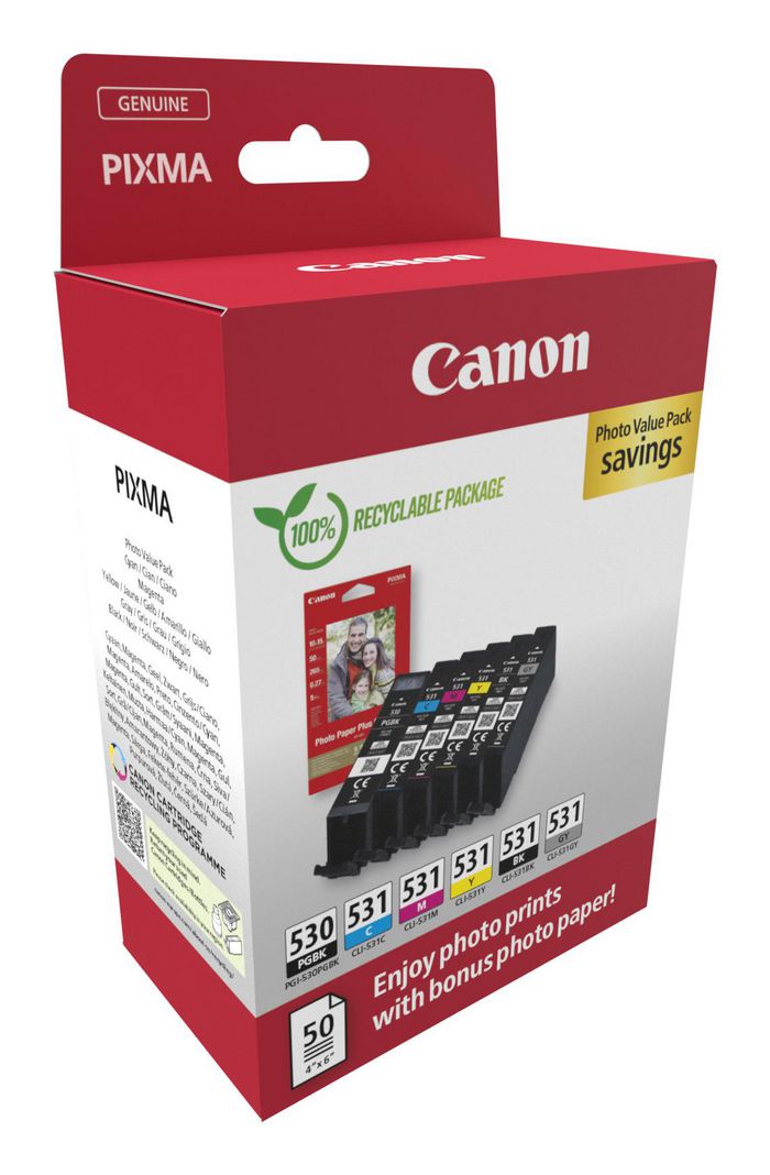 CANON PGI-530/CLI-531 PGBK/C/M/Y/BK/GY - Bilde 2