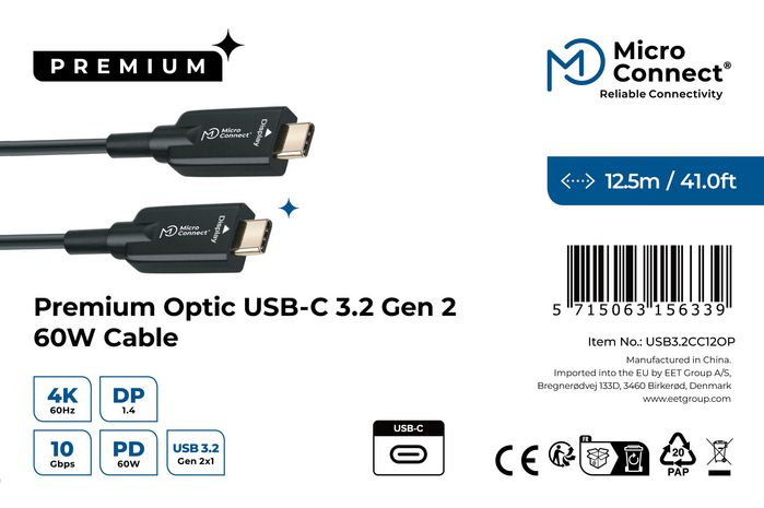 MicroConnect Premium Fiber USB-C 3.2 Gen 1 - Bilde 3