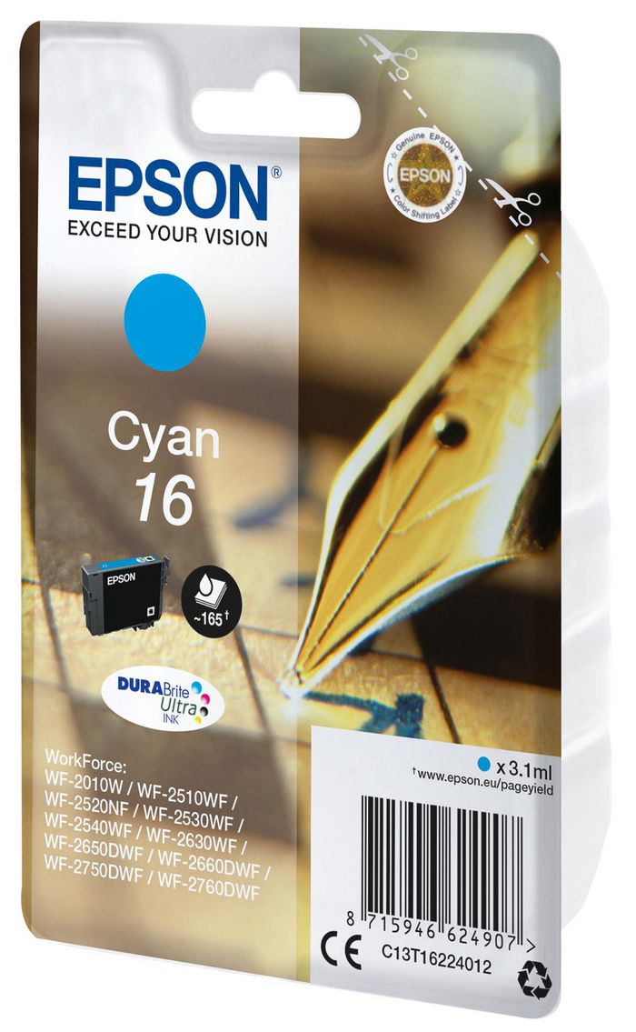 INK CARTR DURABRITE CYAN 16 - Bilde 2