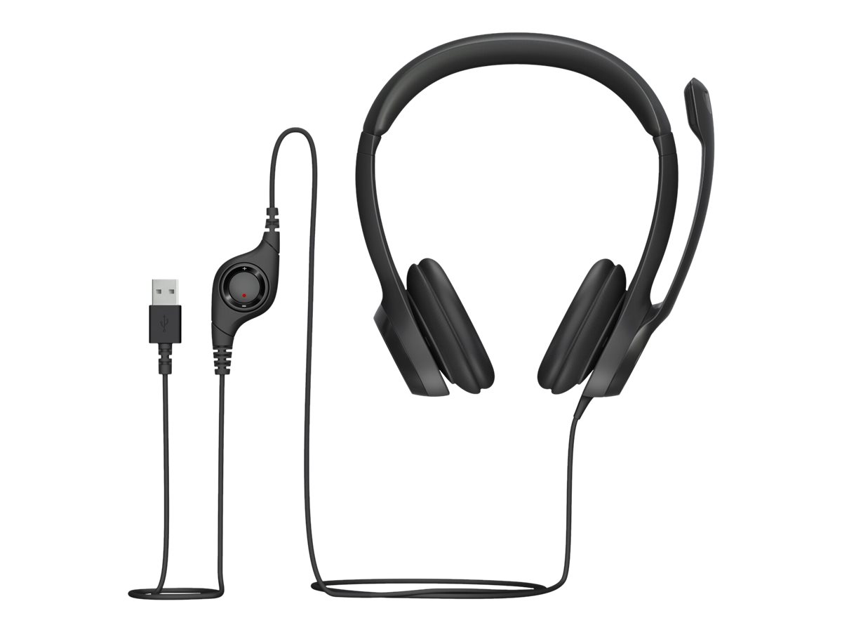 Logitech H390 Wired USB-A Headset - Noise Canceling Mic, Black, 1.9m Cable - Bilde 6