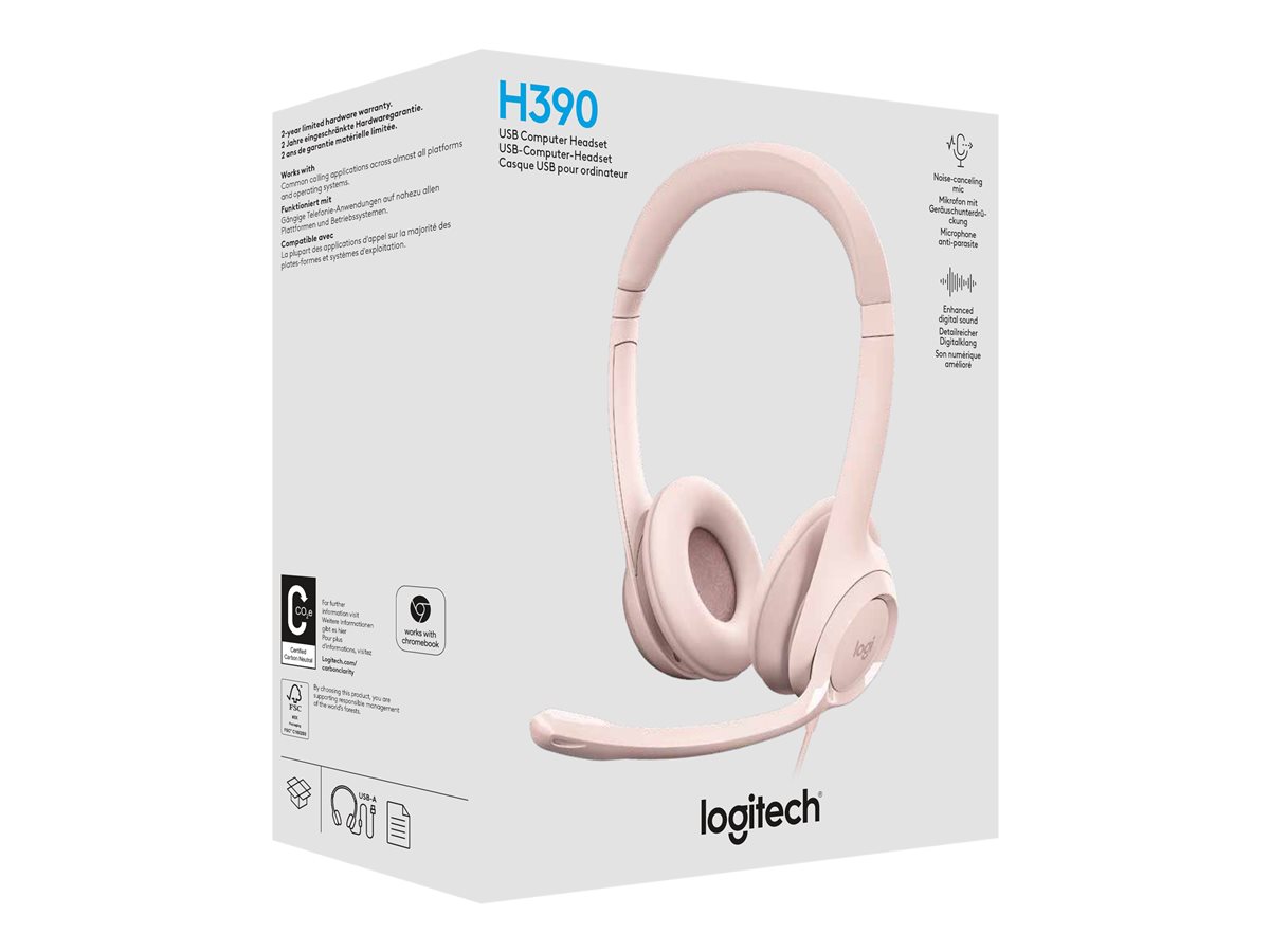 LOGI H390 USB Computer Headset - ROSE - Bilde 3