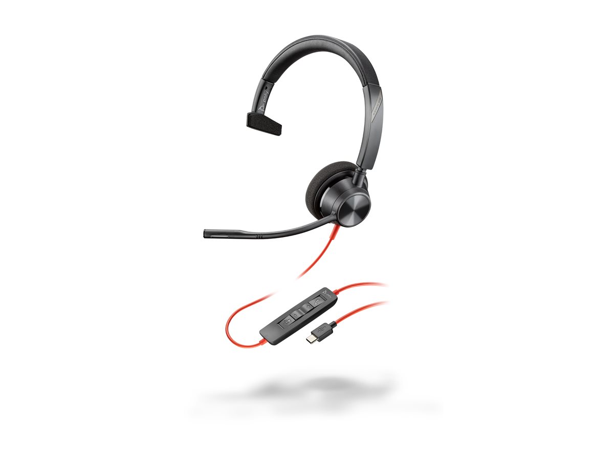 HP Poly Blackwire 3310 Monaural USB-C Headset +USB-C/A Adapter - Bilde 2