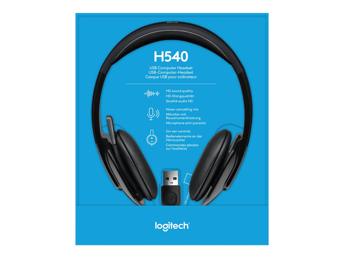 Logitech H540 Wired USB-A Headset - Black, 1.8m Cable - Bilde 2
