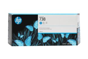 HP 738 300-ml Cyan DesignJet Ink Cartrid