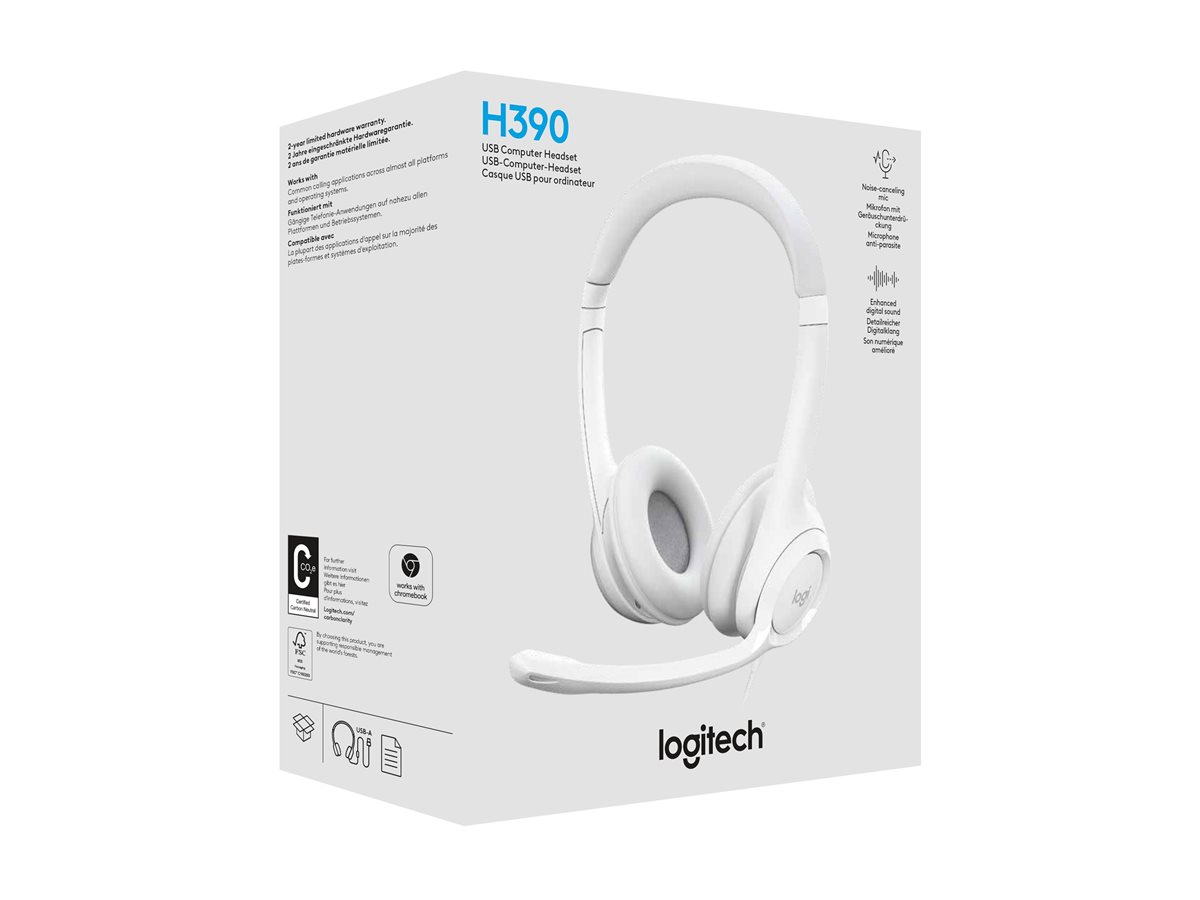 LOGI H390 USB Computer Headset - WHITE - Bilde 4