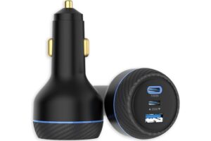 Insmat bilstrømadapter - 100 + 30 W - USB, 2 x USB-C - 130 watt