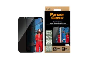 PanzerGlass® Privacy Screen Protector iPhone 16e | 14 | 13 | 13 Pro | Ultra-Wide Fit w. Aligner