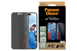 PanzerGlass® Privacy Screen Protector iPhone 16 | 15 | Ultra-Wide Fit w. EasyAligner