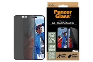 PanzerGlass® Privacy Screen Protector iPhone 16 Plus | 15 Plus | Ultra-Wide Fit w. EasyAligner